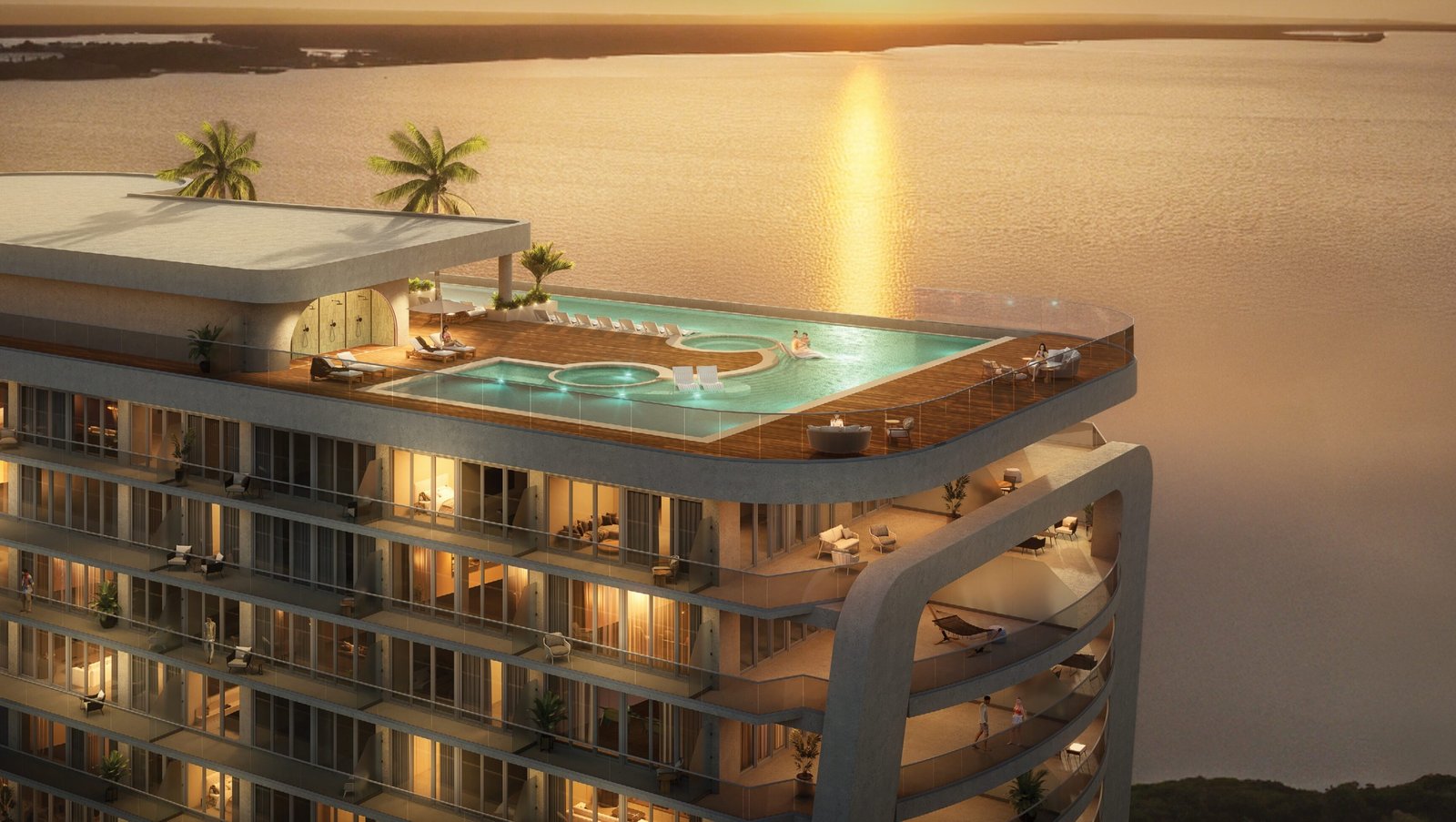 Vista al atardecer desde Bay View Grand