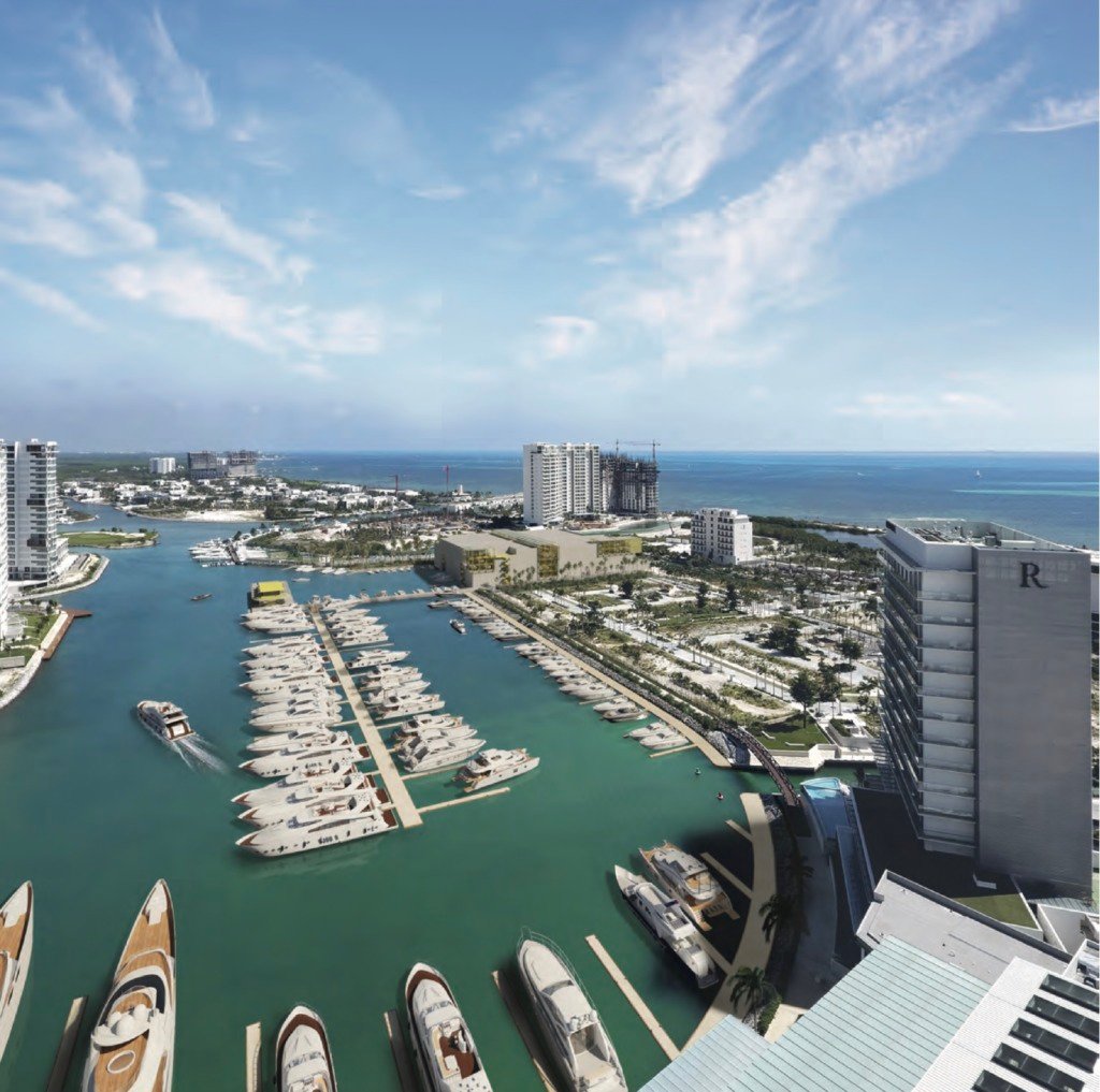 Vista aérea de Puerto Cancún